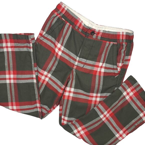 Abercrombie Men's Flame Resistant Sleepwear Pajama Pants Sz Large Red Plaid - Picture 1 of 11